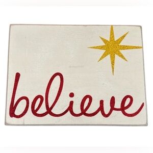 Christmas "Believe" Wooden Sign 🎄